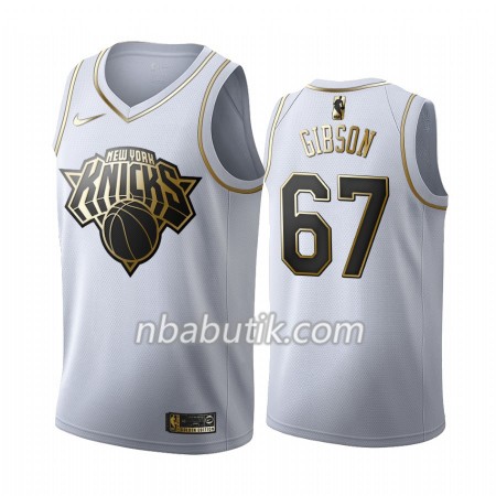 NBA Mænd Trøje New York Knicks Taj Gibson 67 Nike 2019-20 Hvid Golden Edition Swingman